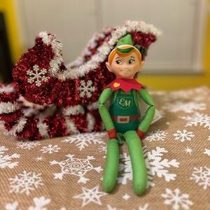 NWT The Elf on the Shelf Elf Mates Cobbler, Green Stripe with Earmuffs and Scarf